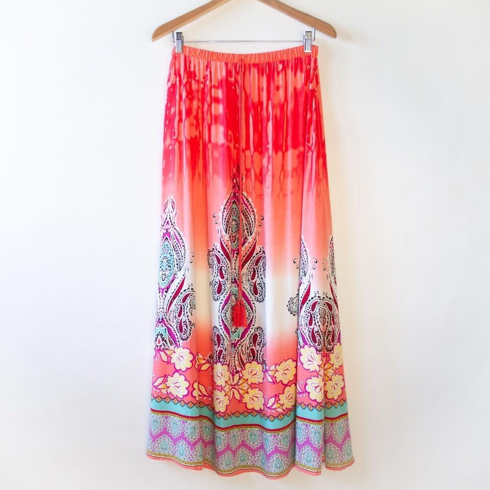 Magic Flowy Boho Hippie Paisley Maxi Skirt